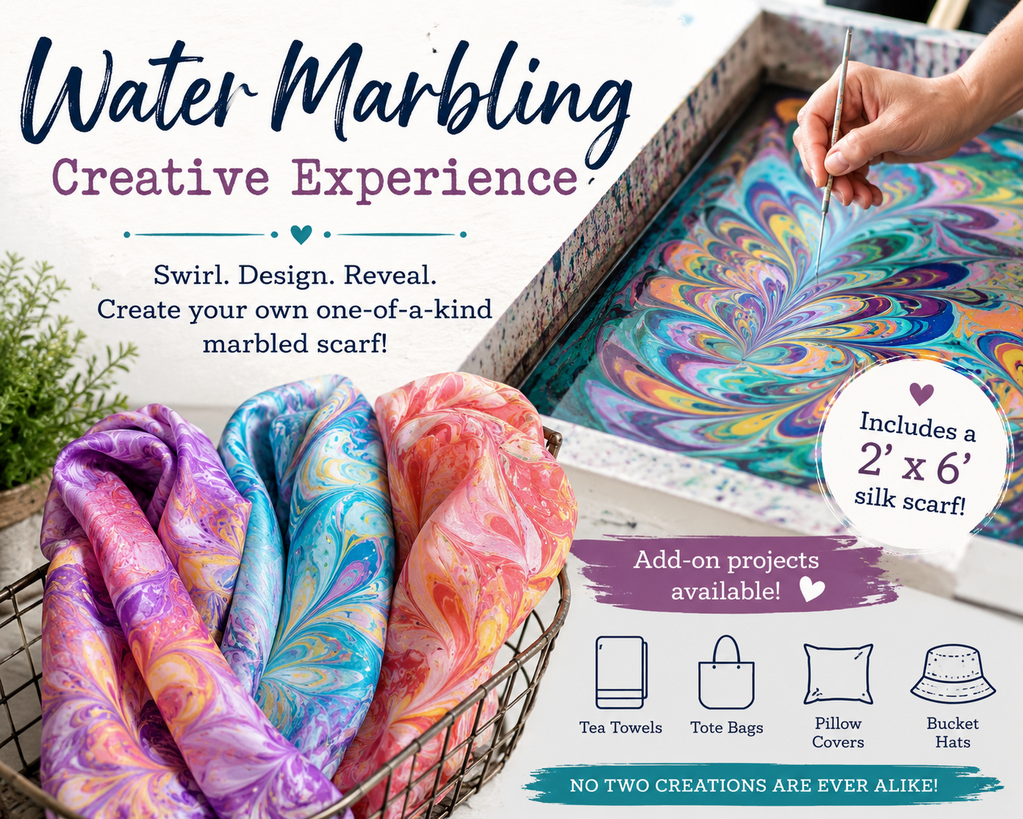 Water Marbling Scarves Sep. 20 11:30a-1:30p