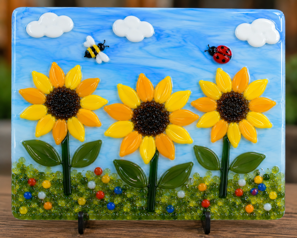 Summer Sunflower Fused Glass Aug.14 6:30p-8:30p