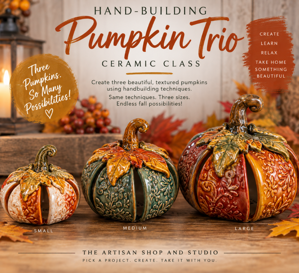 Hand Building Clay Pumpkins Oct.17 1:30p-3:30