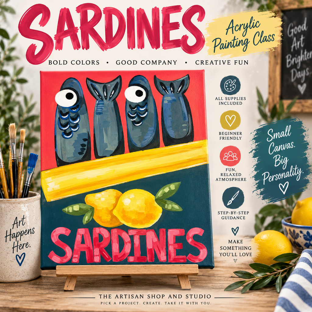 Sardines Acrylic Painting Class Oct. 16th 6:30pm - 8:30pm