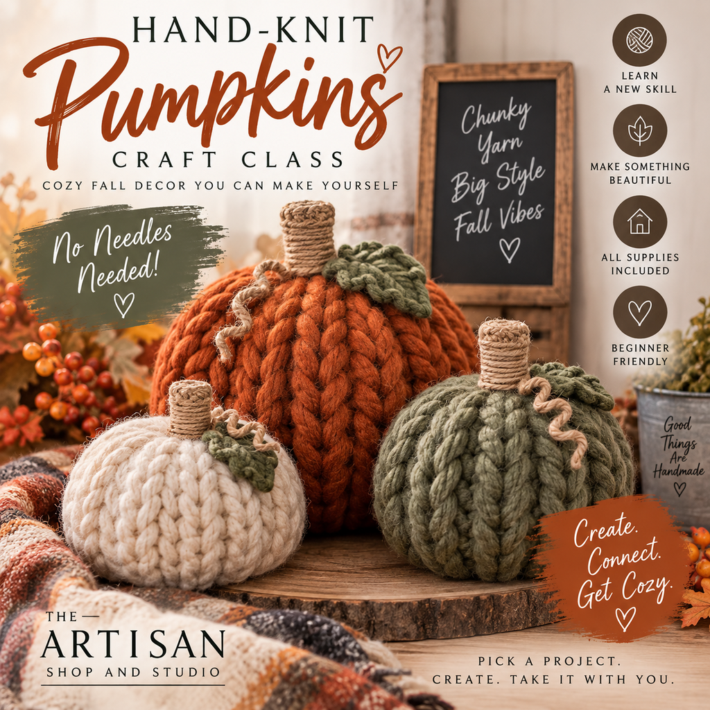 Hand Knitting Chunky Pumpkins Oct.26 6:30p-8:30p