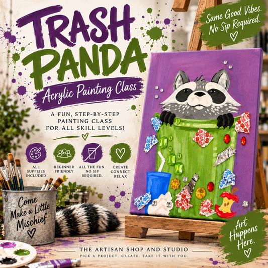 Trash Panda Acrylic Painting Class Oct. 20th 1:30pm - 3:30pm