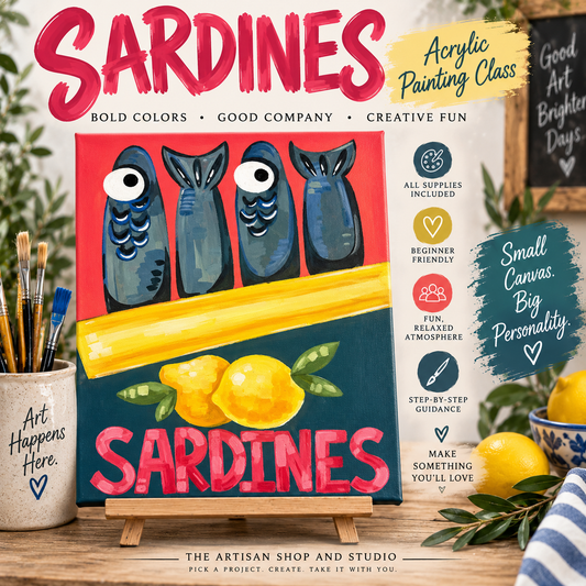 Sardines Acrylic Painting Class Oct. 16th 6:30pm - 8:30pm